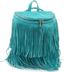 Fringe Top Flap Zipper Backpack