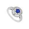 Image 1 : Diffuse Sapphire And Cubic Zirconia Ring .925 Sterling Silver 1.75 CT TGW