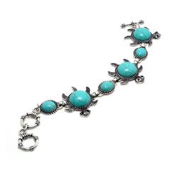 Sea Turtle Turquoise Bracelet With Toggle Closure