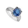 Image 1 : Diffuse Sapphire And Cubic Zirconia Ring : 10K White Gold - 6.50 CT TGW