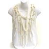 Image 1 : Macrame Wood Beaded Fringe Continuous Loop Infinity Scarf