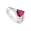 Image 1 : GF Bangkok Ruby And Cubic Zirconia Ring : 10K White Gold - 1.75 CT TGW