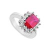 Image 1 : GF Bangkok Ruby And Cubic Zirconia Ring : 10K White Gold - 3.50 CT TGW
