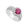Image 1 : GF Bangkok Ruby And Cubic Zirconia Ring : 10K White Gold - 3.00 CT TGW