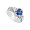 Image 1 : Diffuse Sapphire And Cubic Zirconia Ring : 10K White Gold - 3.00 CT TGW