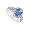 Image 1 : Diffuse Sapphire And Cubic Zirconia Ring : 10K White Gold - 3.25 CT TGW