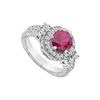 Image 1 : GF Bangkok Ruby And Cubic Zirconia Ring : 10K White Gold - 2.75 CT TGW