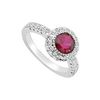 Image 1 : GF Bangkok Ruby And Cubic Zirconia Ring : 10K White Gold - 2.50 CT TGW