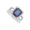 Image 1 : Diffuse Sapphire And Cubic Zirconia Ring : 10K White Gold - 3.25 CT TGW