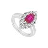 Image 1 : GF Bangkok Ruby And Cubic Zirconia Ring : 10K White Gold - 1.75 CT TGW