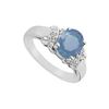 Image 1 : Diffuse Sapphire And Cubic Zirconia Ring : 10K White Gold - 2.75 CT TGW