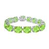 Image 1 : Sterling Silver Prong Set Oval Peridot Bracelet With 50.00 CT TGW