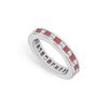 Image 1 : Diamond And Ruby Eternity Band : 18K White Gold – 2.00 CT TGW
