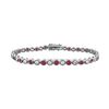 Image 1 : Ruby And Diamond Tennis Bracelet : 18K White Gold - 3.00 CT TGW