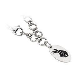 Stainless Steel Buffalo Bills Dangle Logo Bracelet - 8 Inch