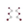 Image 1 : Ruby And Diamond Earrings : 14K White Gold - 1.00 CT TGW