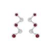 Image 1 : Ruby And Diamond Earrings : 14K White Gold - 1.00 CT TGW