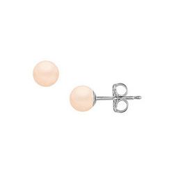 Freshwater Cultured Pearl Stud Earrings : 14K White Gold – 6 MM