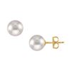 Image 1 : Tahitian Pearl Stud Earrings : 18K Yellow Gold – 13 MM