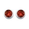 Image 1 : Garnet Bezel-Set Stud Earrings : .925 Sterling Silver - 2.00 CT TGW