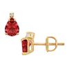 Image 1 : Diamond And Ruby Stud Earrings : 14K Yellow Gold - 2.04 CT TGW