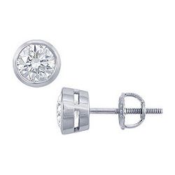 Platinum : Round Diamond Stud Earrings – 1.50 CT. TW.