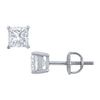 Image 1 : Platinum : Princess Cut Diamond Stud Earrings – 1.00 CT. TW.