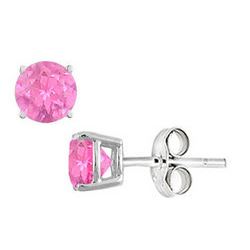 Pink Topaz Stud Earrings In Sterling Silver 2.00 CT TGW