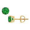 Image 1 : 14K Yellow Gold : Prong Set Emerald Stud Earrings 1.50 CT TGW