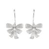 Image 1 : Sterling Silver Bow Design Dangle Earrings