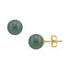 Image 1 : Tahitian Pearl Stud Earrings : 18K Yellow Gold – 13 MM