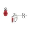 Image 1 : Ruby And Diamond Earrings : 14K White Gold - 1.00 CT TGW