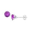Image 1 : Sterling Silver Martini Style Amethyst Stud Earrings With 1.00 CT TGW