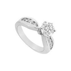 Diamond Engagement Ring : 18K White Gold - 1.00 CT Diamonds