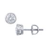 Image 1 : Platinum : Bezel Set Round Diamond Stud Earrings – 0.50 CT. TW.