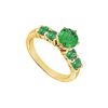 Image 1 : Emerald Ring : 14K Yellow Gold - 0.75 CT TGW