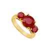 Image 1 : Three Stone Ruby Ring : 14K Yellow Gold - 2.50 CT TGW
