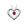 Image 1 : Ruby Heart Pendant : 14K White Gold - 0.50 CT TGW