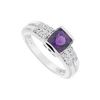 Image 1 : Amethyst And Diamond Ring : 14K White Gold - 1.33 CT TGW