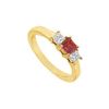 Image 1 : Ruby And Diamond Engagement Ring : 14K Yellow Gold - 1.00 CT TGW