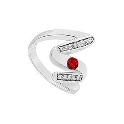 Ruby Zig-Zag Ring : 14K White Gold - 0.50 CT TGW