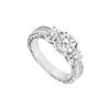 Image 1 : Three Stone Diamond Ring : 14K White Gold - 1.00 CT Diamonds