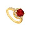 Image 1 : Ruby And Diamond Engagement Ring : 14K Yellow Gold - 2.50 CT TGW