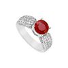 Image 1 : Ruby And Diamond Engagement Ring : 14K White Gold - 1.00 CT TGW