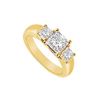 Image 1 : Three Stone Diamond Ring : 14K Yellow Gold - 0.50 CT Diamonds