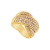 Image 1 : Diamond Crossover Ring : 14K Yellow Gold - 2.00 CT Diamonds