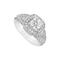 Diamond Engagement Ring : 14K White Gold - 1.25 CT Diamonds