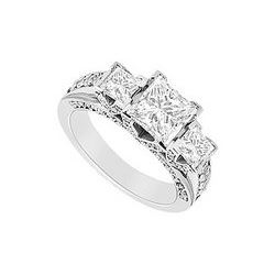 Diamond Engagement Ring : 14K White Gold - 1.50 CT Diamonds