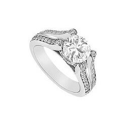 Diamond Engagement Ring : 14K White Gold - 1.00 CT Diamonds