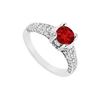 Image 1 : Ruby And Diamond Engagement Ring : 14K White Gold - 1.25 CT TGW